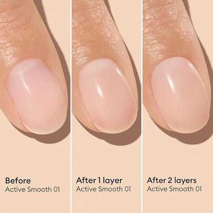 Manucurist Active Smooth 01 Nail Concealer Polish & Care - 2 in 1 Nude Nail Polish : Nail Strengthener and Growth - No Lamp - Nail Concealer - Ridge Filler for Nails - Beige Finish
