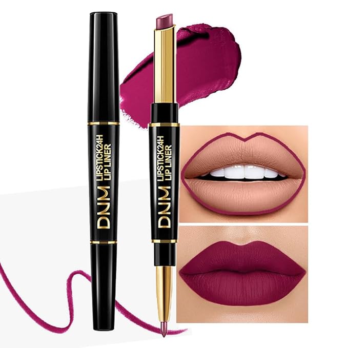 evpct 1Pcs Plum Purple Lip Liner and Lipstick