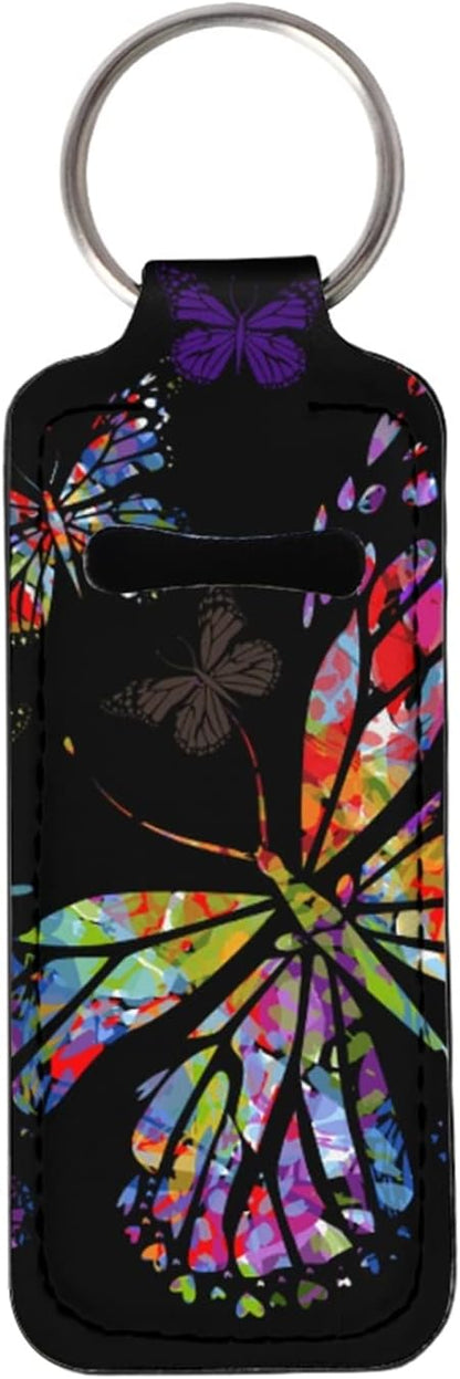 Horeset Chapstick Holder Watercolor Butterfly Slim Neoprene Lipstick