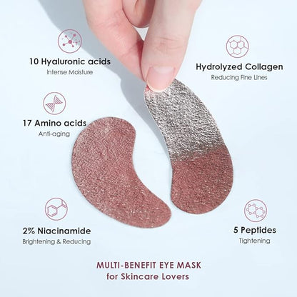 Sweet Dreams Collagen Glow Rose Gold Eye Masks under eye patches for puffy eyes + Sweet Dreams Vanilla Lip Mask