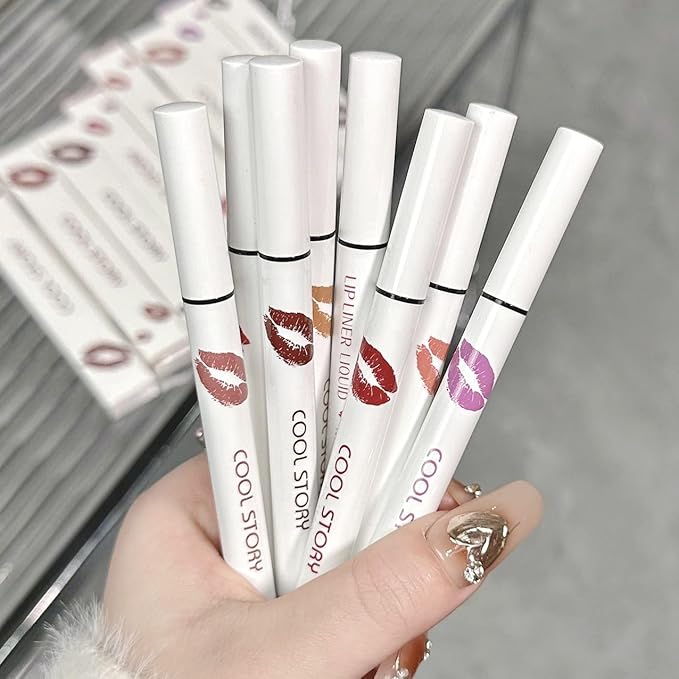 YUANLI Lip Stain Marker Pen, Lip Liner and Lipstick 2 in 1, Long Lasting Waterproof Matte Lip Tint Stain for Women, Hydrating and Waterproof 24 Hour Lip Liner Pencil & Liquid Lipstick - 08