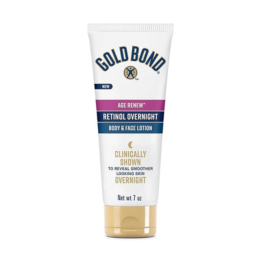 Gold Bond Age Renew Retinol Overnight Body & Face Lotion, With Retinol & Peptide Complex, 7 oz.