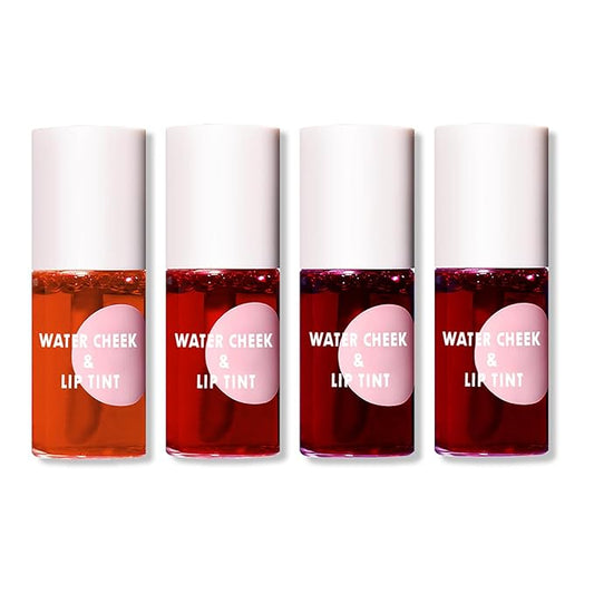 4PCS Lip Tint Stain Set, Velvet Lip Gloss Moisturizing Lip Stain Long Lasting Waterproof Liquid Lipstick Set Multipurpose Water Lip Stain Tint for Lip and Cheek Tint