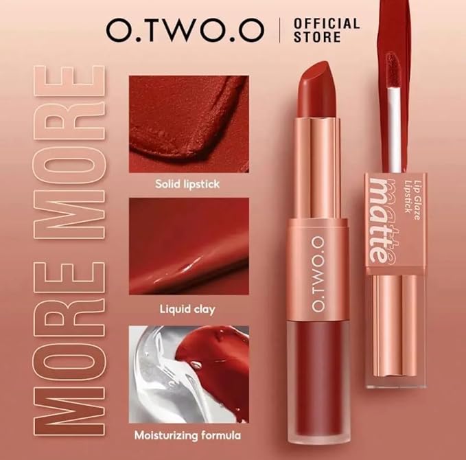 2-in-1 Matte Lip Gloss & Lipstick - Waterproof, Gloss