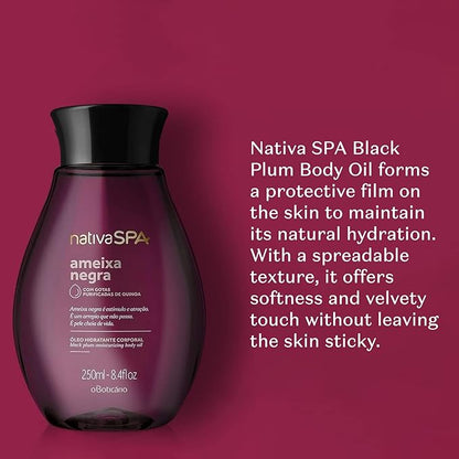 O Boticário Nativa SPA Body Hydrating Oil Bundle: Madagascar Vanilla, Quinoa, PLum & Black Plum Moisturizing Body Oils, 6.8 Ounce (each)