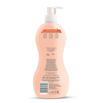 Parachute Advansed Radiant Glow Body lotion | Coconut Milk, Vitamin-C, 100% Natural, All Skin Types | 13.5 fl oz | Pack of 2