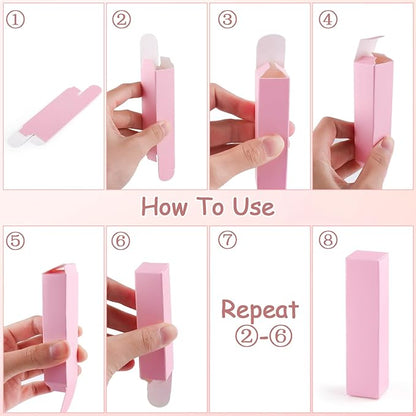 100 Pack 0.78 * 0.78 * 3.34 inch Kraft Paper Lipstick Box Rectangle Lip Balm Kraft Boxes Essence Oil Bottle Packaging Organzier for Makeup Sample Tube Storage DIY Gifts - Pink
