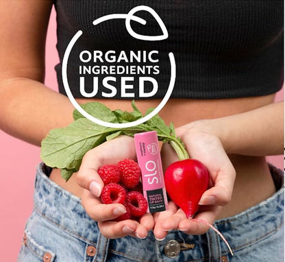 Slo | Natural Tinted Lip and Cheek Balm - All Natural Ingredients, Vegan & Cruelty Free, Hydrating & Soothing, Plastic Free, Paper Packaging | Cherry Blush, (0.28oz/8g)