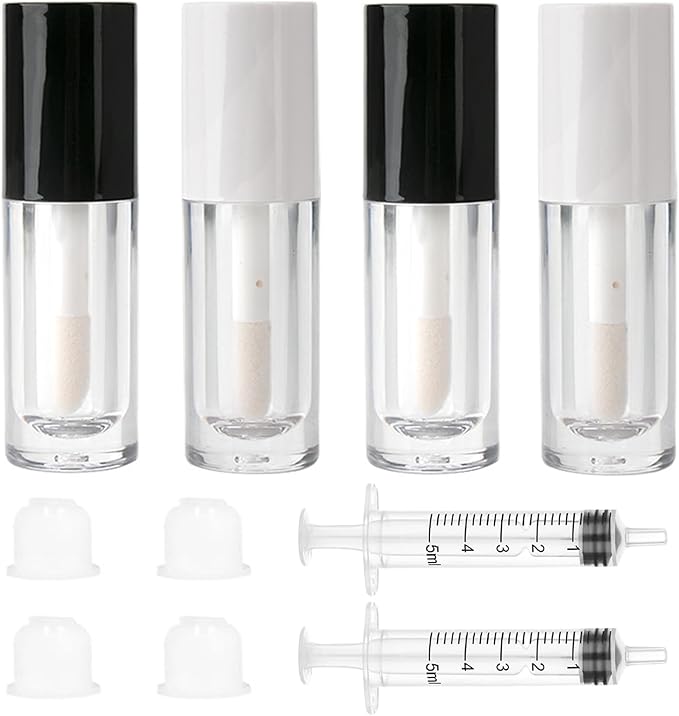 Qeuly 4 Pack Lip Gloss Tubes, 6ml Empty Gloss