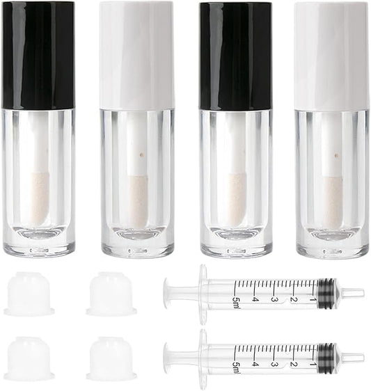 Qeuly 4 Pack Lip Gloss Tubes, 6ml Empty Gloss