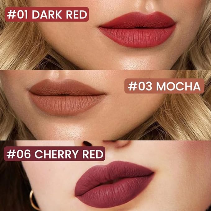Dark RED Mocha Matte Lip Tint Stain Pen,Versatile Set,Long