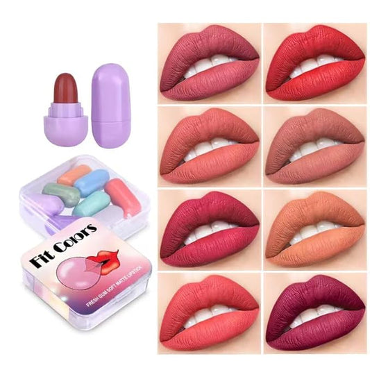 8 Color Mini Matte Lipstick,Mini Capsule Tubes,Lipstick Capsules, Long