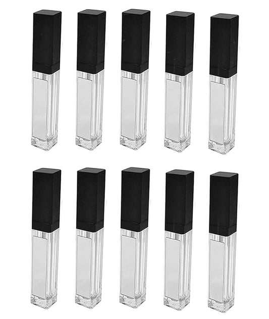 10 Pcs 7.5ml Square Clear Plastic Lip Gloss 7.5ml