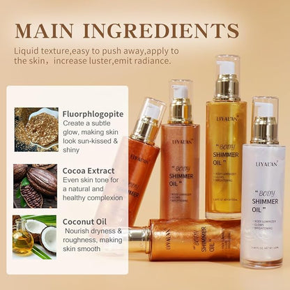 Liyalan Shimmer Body Oil Rose Gold