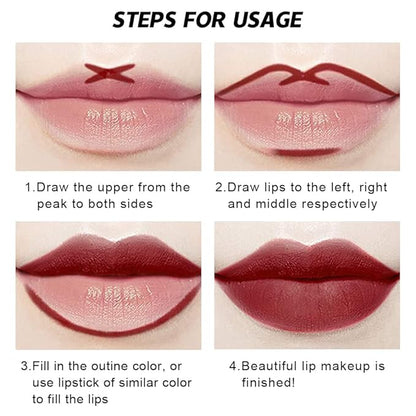 2 Pcs Halloween Dark Matte Liquid Lipstick + Lip Liner Pens Sets, 8 Colors High Pigmented Goth Sexy & Bold Lip Gloss, 24H Waterproof Long-lasting Matte Lipstick , Non-Stick Cup Velvety Lip Makeup for Women (Green)