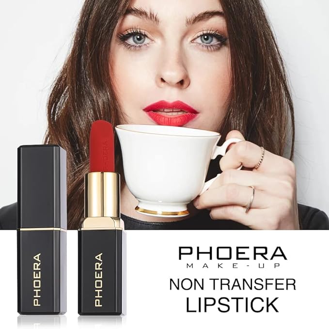 Phoera Non Transfer Lipstick Waterproof, smudge-proof and mask-proof smudge-proof