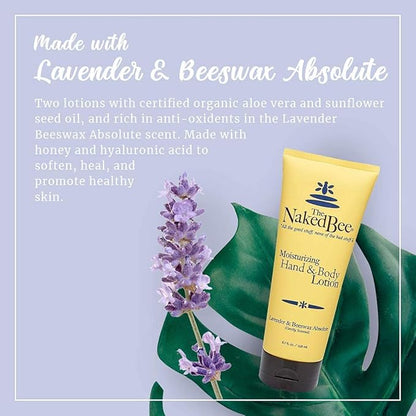 The Naked Bee Lavender & Beeswax Absolute Hand and Body Lotion 6.7oz + Jasmine & Honey Moisturizing Hand & Body Lotion 8oz
