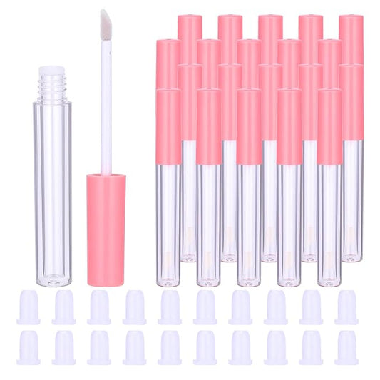 20Pcs Empty Lip Gloss Tubes Cute 1.3ml Pink Gloss
