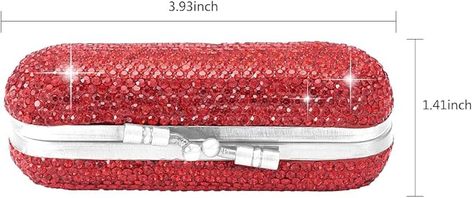 XhuangTech Bling Lipstick Holder Case With Mirror, Rhinestone XhuangTech