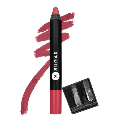 SUGAR Cosmetics Matte As Hell Crayon Lipstick05 Rose Dawson (Rose Pink) Highly pigmented, Creamy Texture, Long lasting Matte Finish