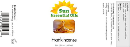 Sun Essential Oils 16oz Frankincense Essential Oil for Diffuser, Soaps & Lotions – Bulk Pure Frankincense Aromatherapy Oil