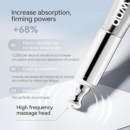 Eye Cream|Wrinkle Eraser Massaging Eye Cream, Multi-peptide Firming Eye Tightener, Anti-Aging Eye Cream for Puffiness and Bags Under Eyes Cream|Electric Massage Eye Cream