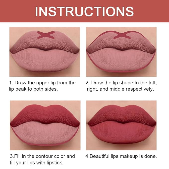 evpct 1Pcs Mauve Red Lip Liner and Lipstick