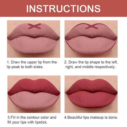 evpct 1Pcs Mauve Red Lip Liner and Lipstick