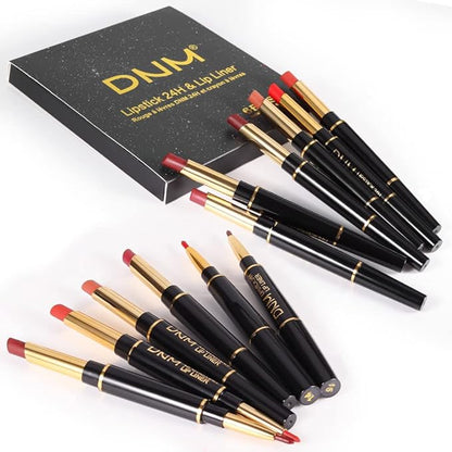 evpct 6Pcs Red Lip Liner and Lipstick Lip