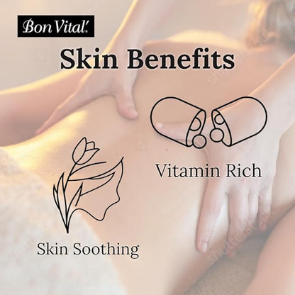 Bon Vital' Original Massage Oil for a Versatile Massage Foundation to Relax Sore Muscles and Repair Dry Skin, Most Requested Best Massage Oil on Market, Unbeatable Consistency and Quality, 8 Oz Bottle