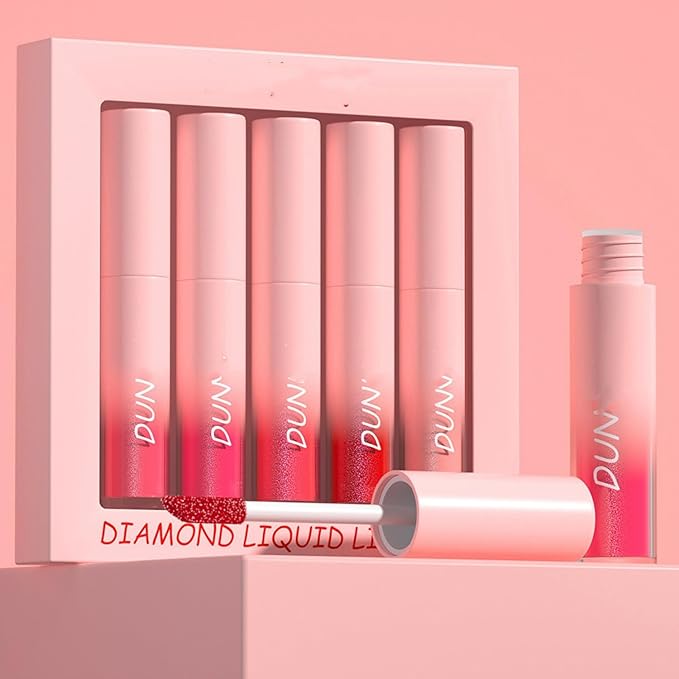 MAEPEOR Glitter Lipstick Set 5 Colors Non-Stick Cup Glitter