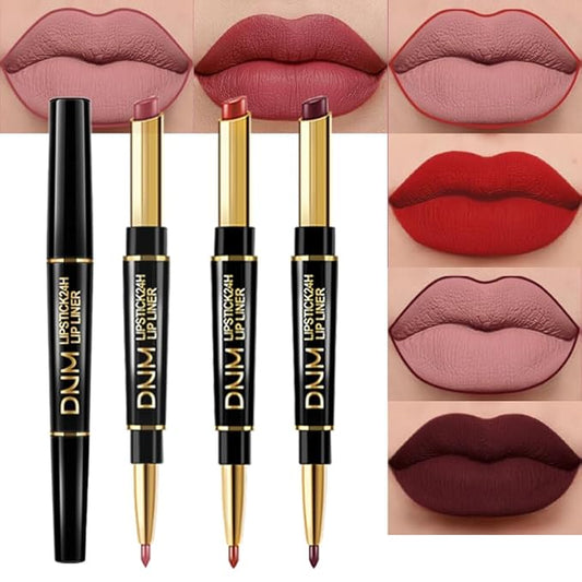 evpct 3Pcs Dark Deep Ruby Mauve Red Lip 24 l