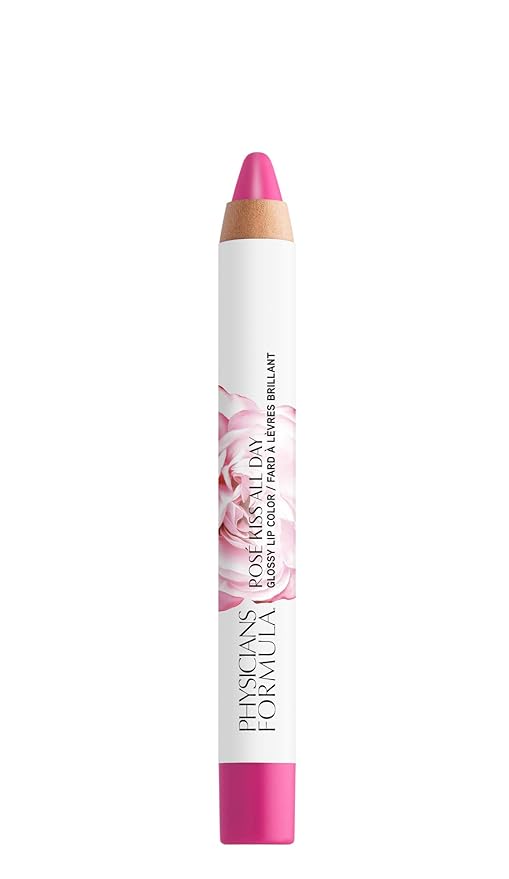 Physicians Formula Rosé Kiss All Day Glossy Lipstick LIp Color Makeup, Red, She's a Wild Rose | Dermatologist Tested, Clinicially Tested
