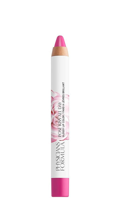 Physicians Formula Rosé Kiss All Day Glossy Lipstick LIp Color Makeup, Red, She's a Wild Rose | Dermatologist Tested, Clinicially Tested