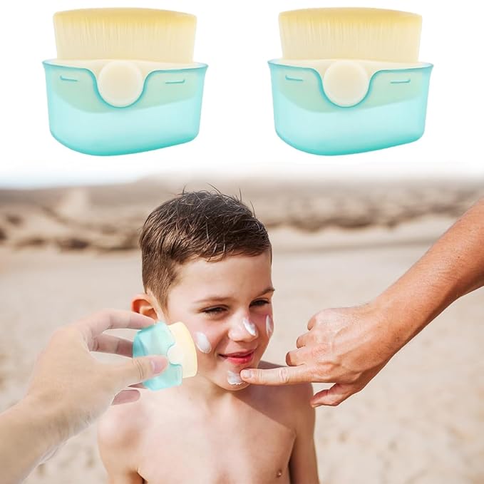 2 Pack Sunscreen Applicator for Kids, Makeup Brushes Sunblock with Protective Caps Sun Lotion Applicator Sun Cream Brush for Kids Women