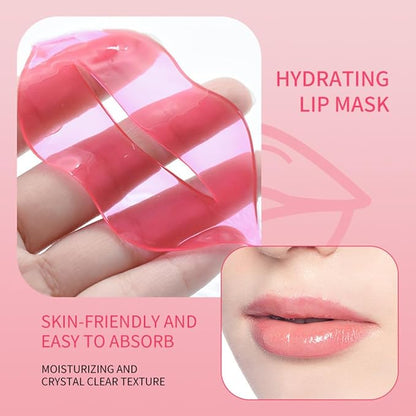 15 Pairs Eye Mask and 15 Pcs Lip Mask, Under Eye Patches and Lip Pads, Anti Aging Eye and Lip Mask, Collagen Crystal Mask Set.