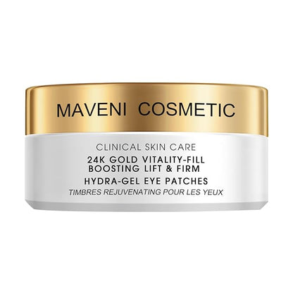 24k Gold Vitality-Fill Eye Patches (30 Pairs)|Anti-Aging Hydra-Gel Under Eye Patches, Boost Lift & Firm the Look of the Eye Area|Eye Patches for Puffiness,Bags,Dark Circles Under Eyes|Gold Pure Luxury