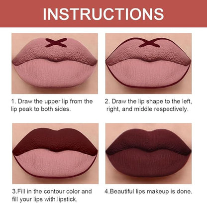 evpct 1Pcs Dark Deep Red Lip Liner and Lip