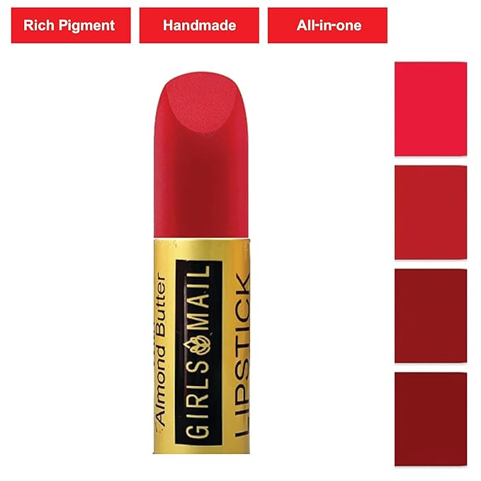 Last Minute moisturizing Almond Organic Butter Lip Makeup rich Red Stick Super For Pioneer Woman Bridal Artist Beauty Creator American girl Female Personality beauty Queen