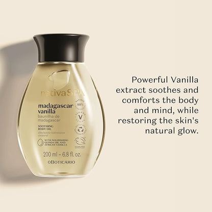 O Boticário Nativa SPA Body Hydrating Oil Bundle: Madagascar Vanilla, Quinoa, PLum & Black Plum Moisturizing Body Oils, 6.8 Ounce (each)