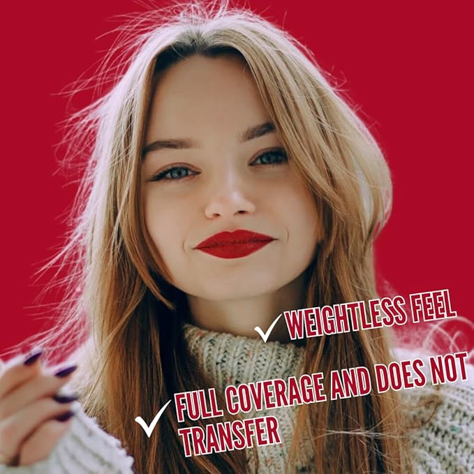 Mynena Bright Red Long-Lasting Matte Liquid Lipstick | Intense Color, Smudge-Proof & Waterproof | Comfortable, Hydrating Shea Butter | Vegan & Cruelty-Free | Lola