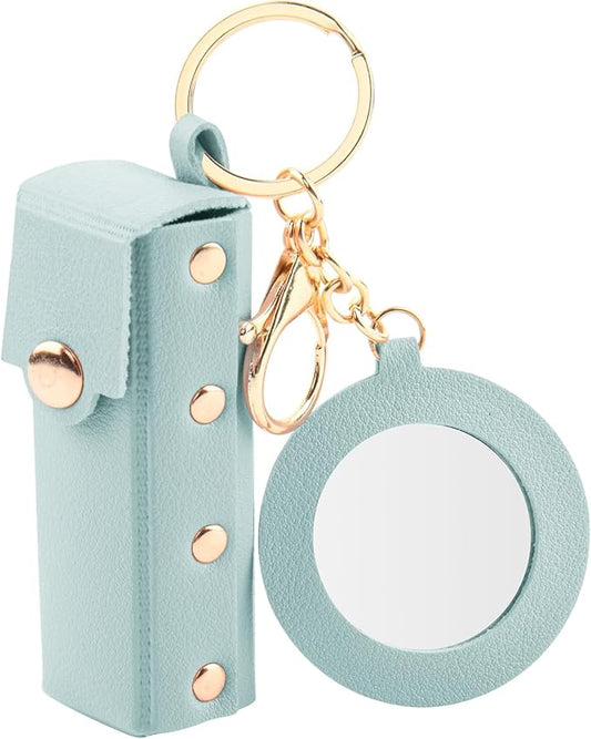 Lipstick Organizer Keychain Chapstick Case with Mirror Organizer