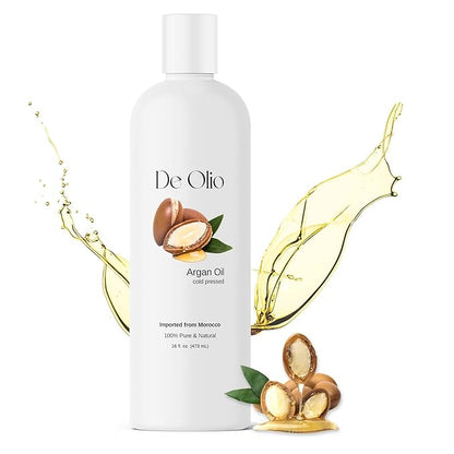 | Argan Oil of Morocco | 100% Pure & Natural Cold Pressed Argan Oil for Hair, Skin, Face | Refined Moroccan Hair Oil for Moisturizing & Strengthening | 16fl. oz. (473 mL)