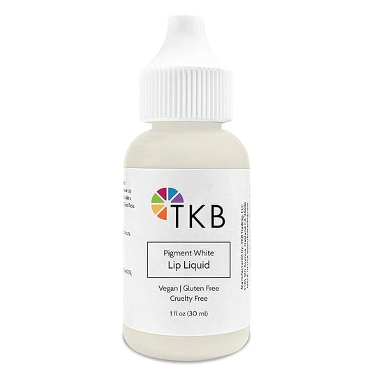 TKB Lip Liquid Color|Liquid Lip Color for TKB Gloss Base, DIY Lip Gloss, Pigmented Lip Gloss and Lipstick Colorant, Made in USA (1floz (30ml), Pigment White)