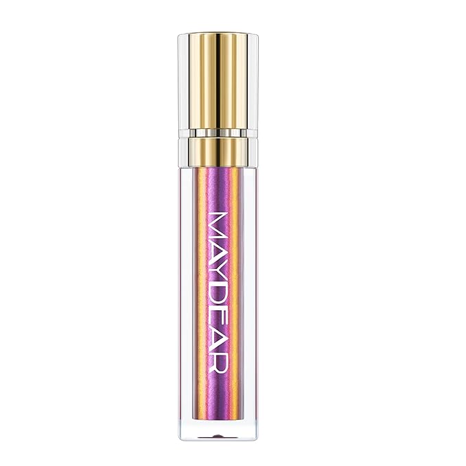 Maydear Chameleon Lipstick, High Pigmented Pink Lipstick for Women Metallic Shine Lip Gloss, Full-Coverage Multichrome Lipstick Long Lasting Rainbow Lip Makeup, Fuchsia(01)