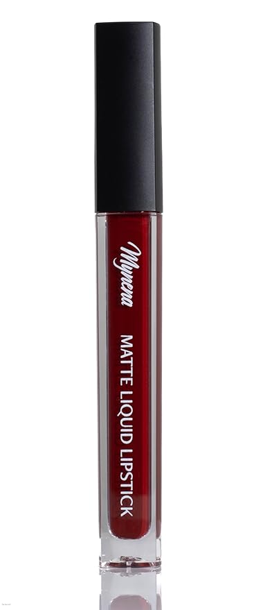 Mynena Burgundy Red Long-Lasting Matte Liquid Lipstick Intense Color Smudge-Proof & Waterproof Comfortable Hydrating Shea Butter Vegan & Cruelty-Free | Emma