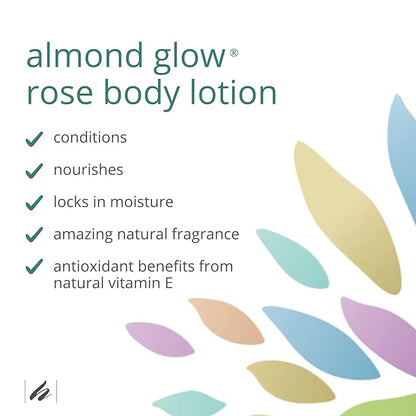 Home Health Almond Glow Body Lotion, Rose - 8 fl oz - Moisturizes & Revitalizes the Skin - Includes Vitamin E + Peanut, Olive & Lanolin Oils - Non-GMO, Vegetarian Friendly
