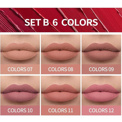 BONNIE CHOICE 6Pcs Nude Matte Liquid Lipstick Set, Long