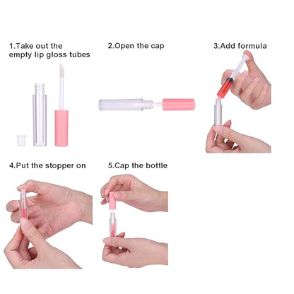 10Pcs Empty Lip Gloss Tubes Cute 1ml Blue Gloss