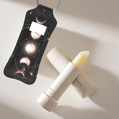 Moon Phase Eclipse Design Chapstick Holder Keychain, Portable Design